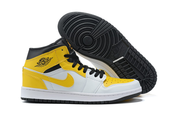 Men's Running Weapon Air Jordan 1 Yellow/White Shoes 0177